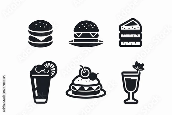 Obraz Food Icon, Simple Logo Minimalism