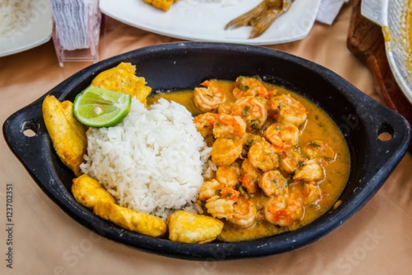 Fototapeta Coconut shrimp stew