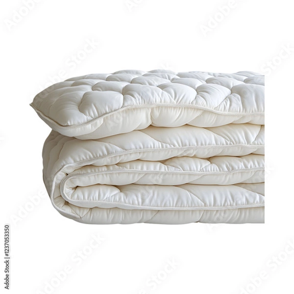 Obraz Padded Mattress Topper with Quilted Design Isolated on Transparent Background