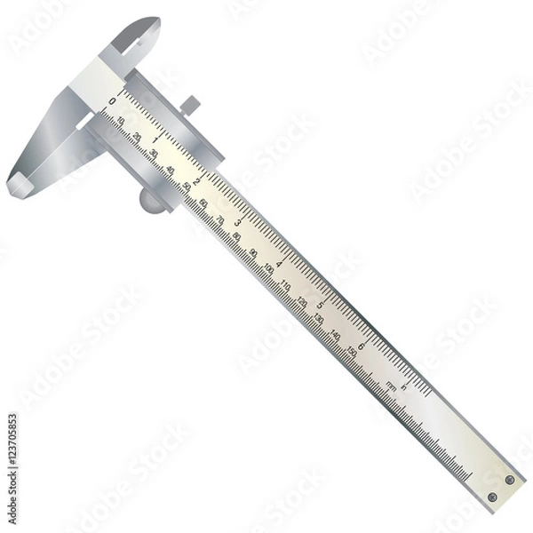 Fototapeta Vernier tool isolated on white background. Construction tool.