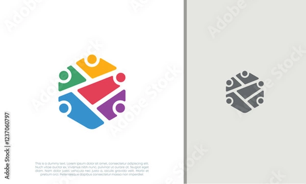 Obraz Global Community Logo Icon Elements Template. Community human Logo template vector. Community health care. Abstract Community logo. Social Networking logo designs.