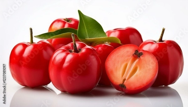 Obraz acerola fruit on remoted obvious white background
