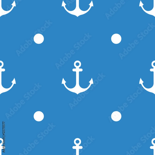 Obraz Anchor Seamless Pattern flat design Vector Illustration.