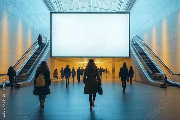 Obraz an empty billboard in a shopping mall. for Advertising purposes.
