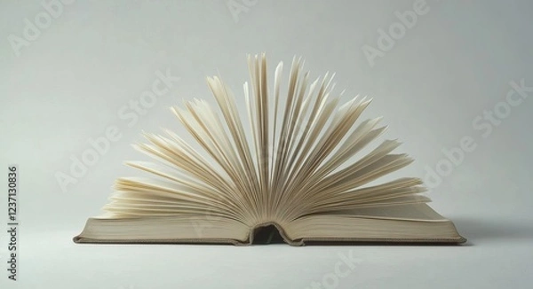 Fototapeta Open books with turning pages showcasing simplicity and history. AI generated image