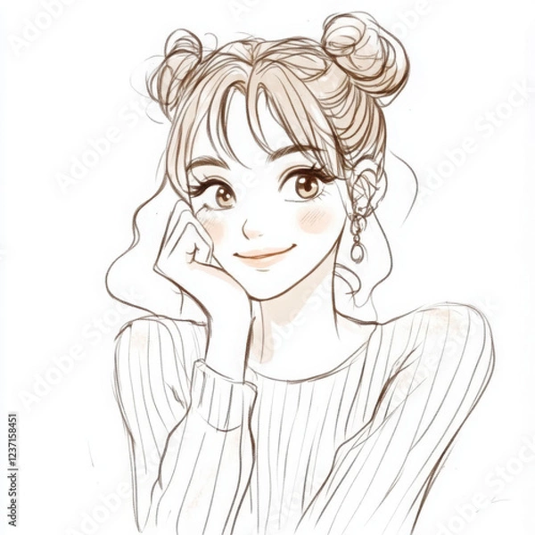 Fototapeta 女性・女の子のイラスト素材