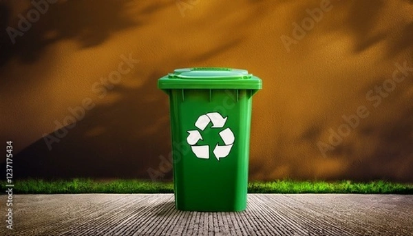 Obraz green recycle bin