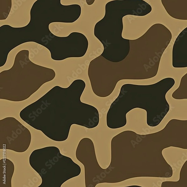 Fototapeta Retro Old School Duck Hunting Camouflage Seamless Camo Pattern Texture