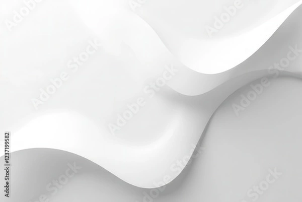 Obraz Abstract White Curves on Soft Grey Background for Modern Design
