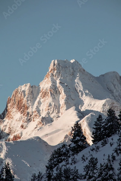 Obraz snow covered mountains in winter