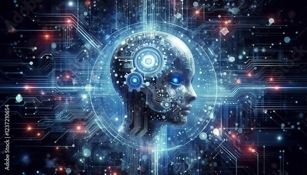 Obraz artificial intelligence has taken over the world, abstract background 