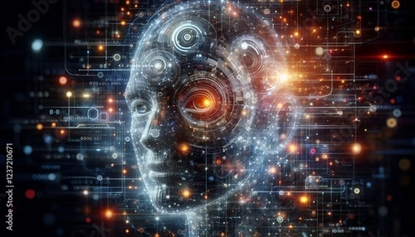 Obraz artificial intelligence has taken over the world, abstract background 