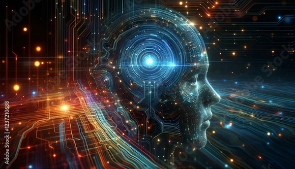 Obraz artificial intelligence has taken over the world, abstract background 