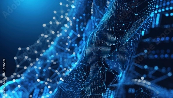 Fototapeta high-contrast blue dominant graphic design featuring a flat.