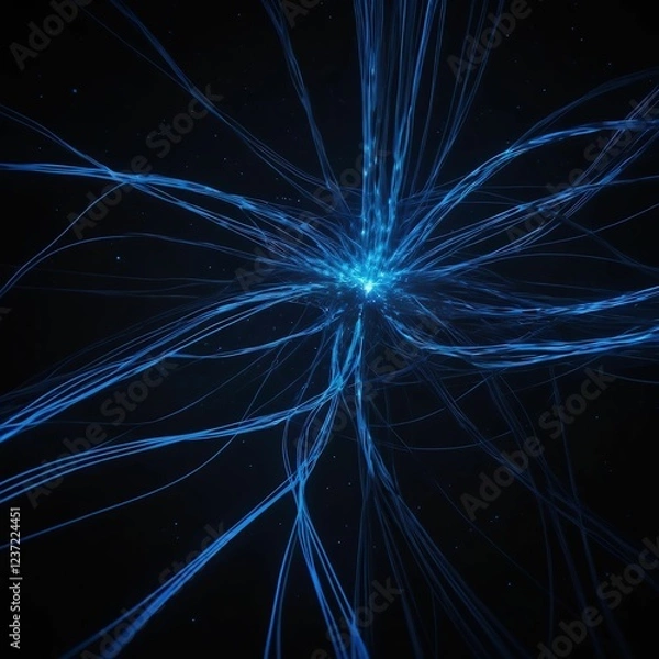 Obraz Blue colored electrical fusion lighting