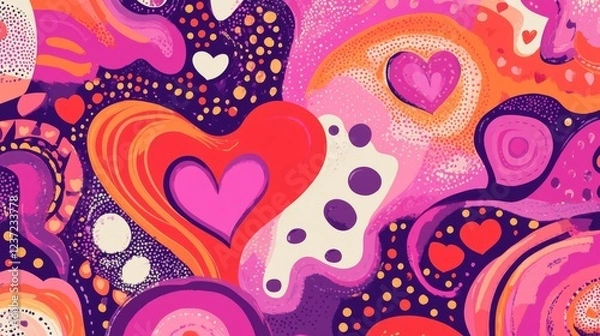 Fototapeta Diy valentine's greeting card with a 3d paper heart balloon and gift box, perfect for February 14 celebrations.