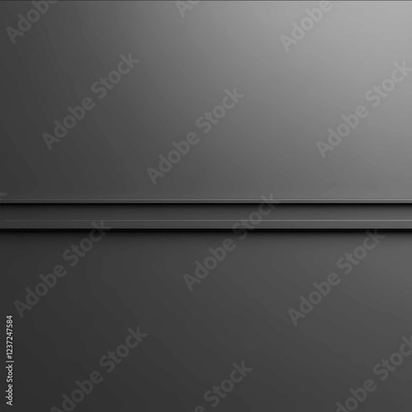 Obraz a solid grey background with a horizontal line 14th the way down from the top