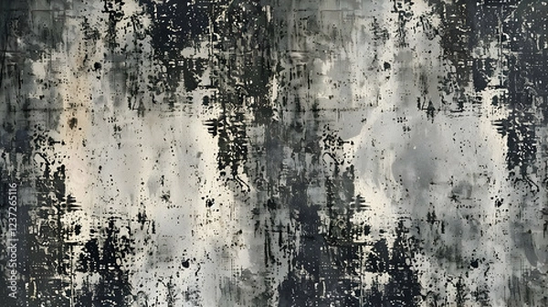 Obraz Abstract textured artwork in shades of black, gray, and white.