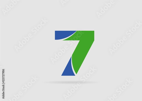 Obraz Vector sign logo number 7
