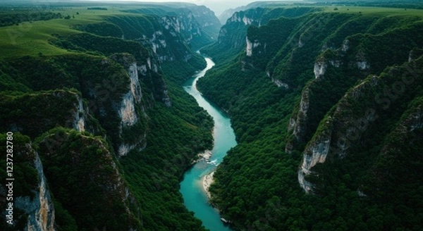 Fototapeta Canyon with Flowing River