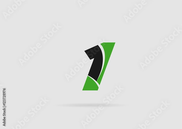 Fototapeta Number one 1 logo icon template
