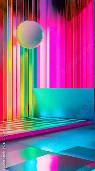 Fototapeta Futuristic AI-generated color palette with metallic hues and digital gradients for tech designs.