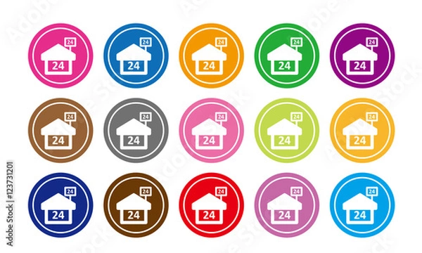 Fototapeta コンビ二アイコンセット01