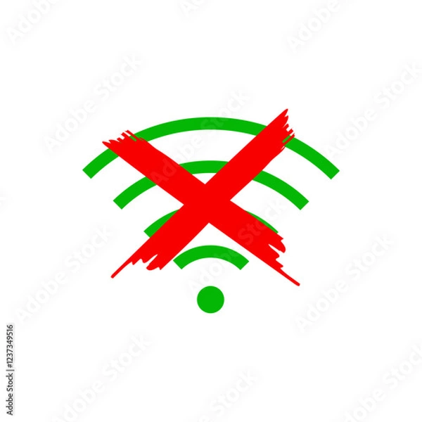 Fototapeta no wifi connection, no wireless connection icon sign