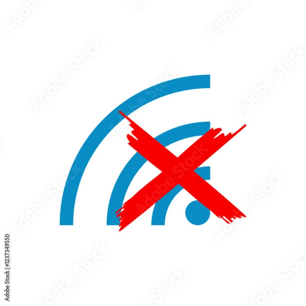 Fototapeta no wifi connection, no wireless connection icon sign