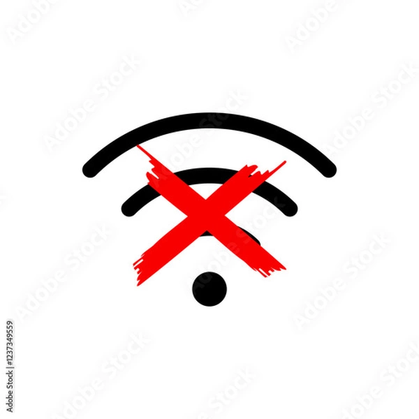 Fototapeta no wifi connection, no wireless connection icon sign