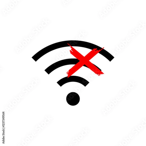 Fototapeta no wifi connection, no wireless connection icon sign