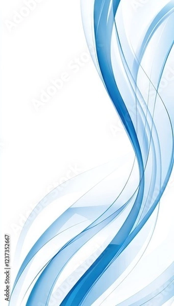 Obraz Elegant White and Blue Vector Background with Blank Center Space. AI generated illustration