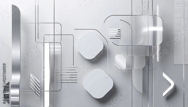 Obraz Geometric shapes and lines create a striking abstract composition.