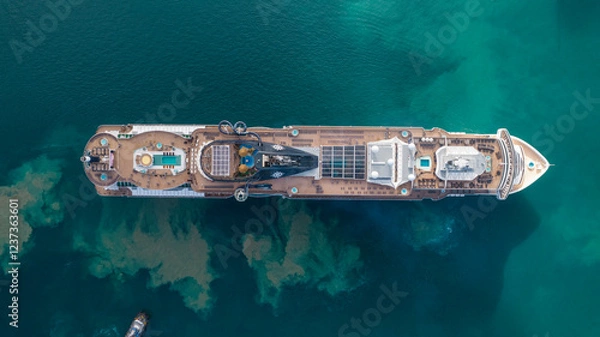 Obraz Marine sediment being spread by powerful ship propulsion system