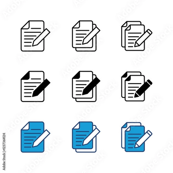 Fototapeta Note icon set. notepad icon vector. edit file. write icon