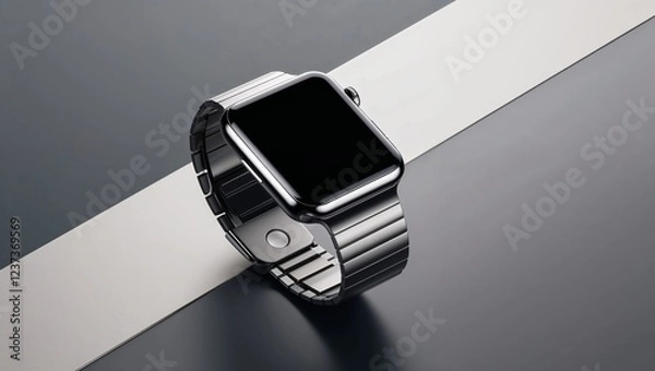 Fototapeta Modern smartwatch displayed elegantly against a minimalist backdrop.