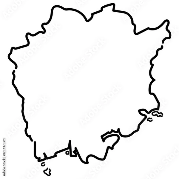 Fototapeta 手書きの日本_岡山県_02