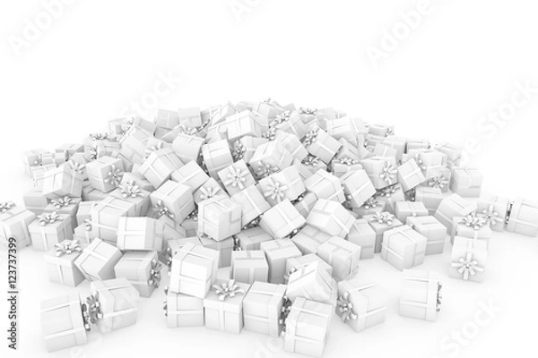 Obraz White gift boxes with white ribbon bow