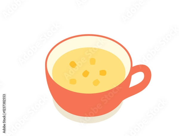 Obraz コーンスープやコーンポタージュをイメージしたイラスト