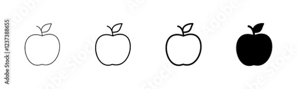 Obraz Apple icon vector isolated on white background. Apple vector icon.