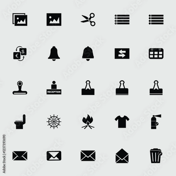 Fototapeta Black color set icon