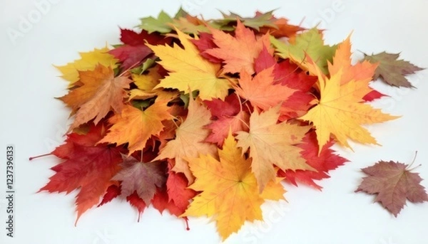 Obraz Vibrant Autumn Maple Leaves Pile Fall Colors Photography