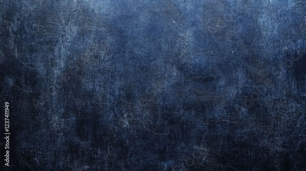 Fototapeta Dark Blue Textured Background: Abstract Deep Indigo Wall Paint Texture.