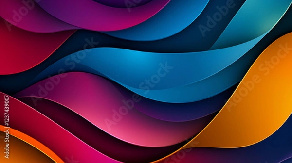 Obraz Colorful abstract waves flowing seamlessly creating dynamic background