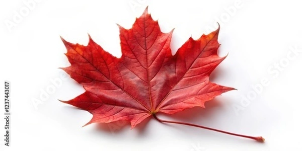 Obraz red maple leaf isolated on white background, autumn leaf, fall foliage, red maple, maple leaf, nature