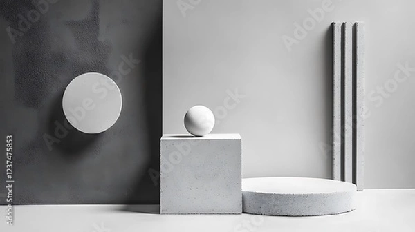 Fototapeta Abstract Minimalist Still Life Composition with Geometric Shapes