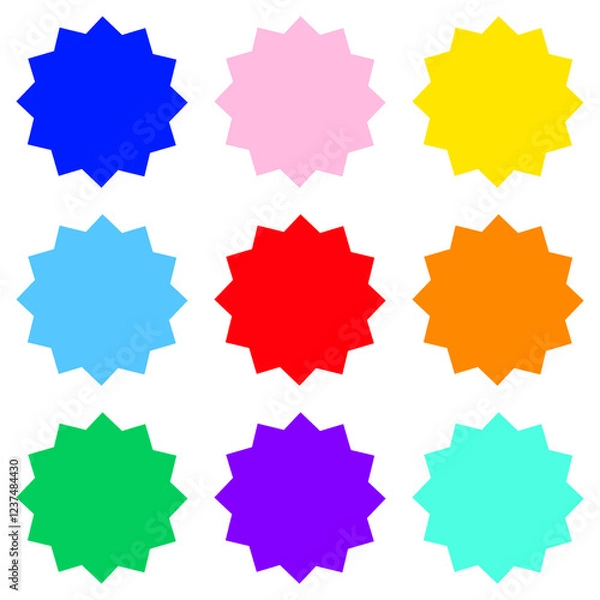 Fototapeta POP用ギザギザバッジ素材　枠なし