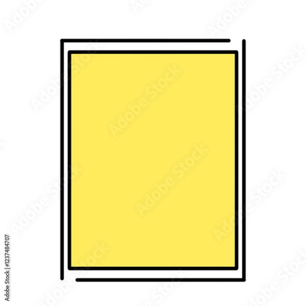 Fototapeta 左上と右下にL字線を配したカラフル長方形フレーム　黄色