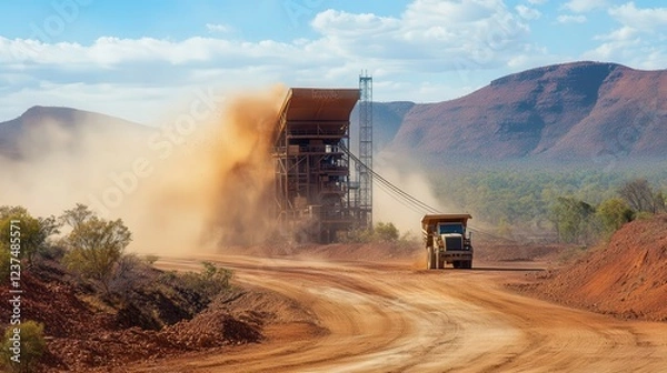 Fototapeta mining activities generate PM 2.5 dust.