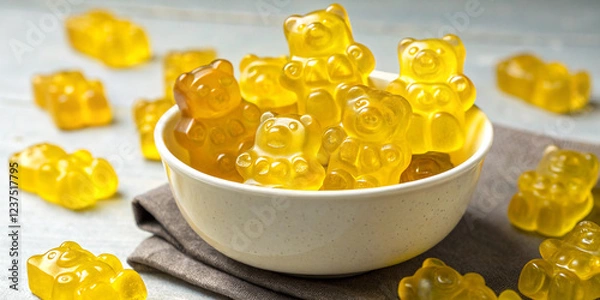 Fototapeta A Collection of Yellow Jelly Gummy Bears